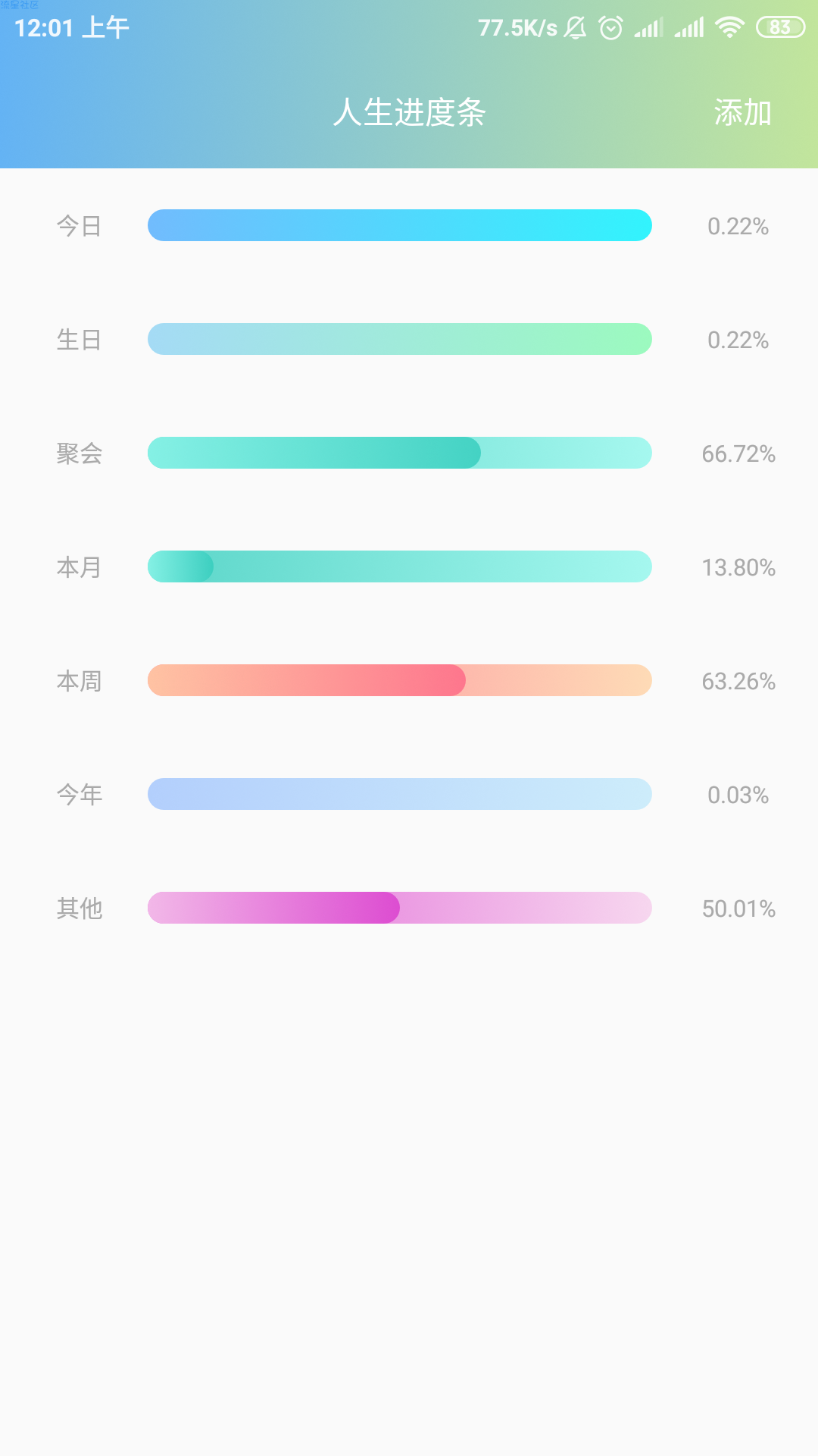 【分享】人生进度条 1.0