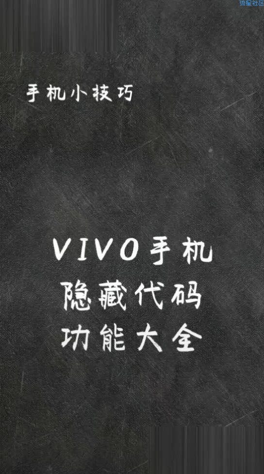 【视频教程】Vivo手机代码
