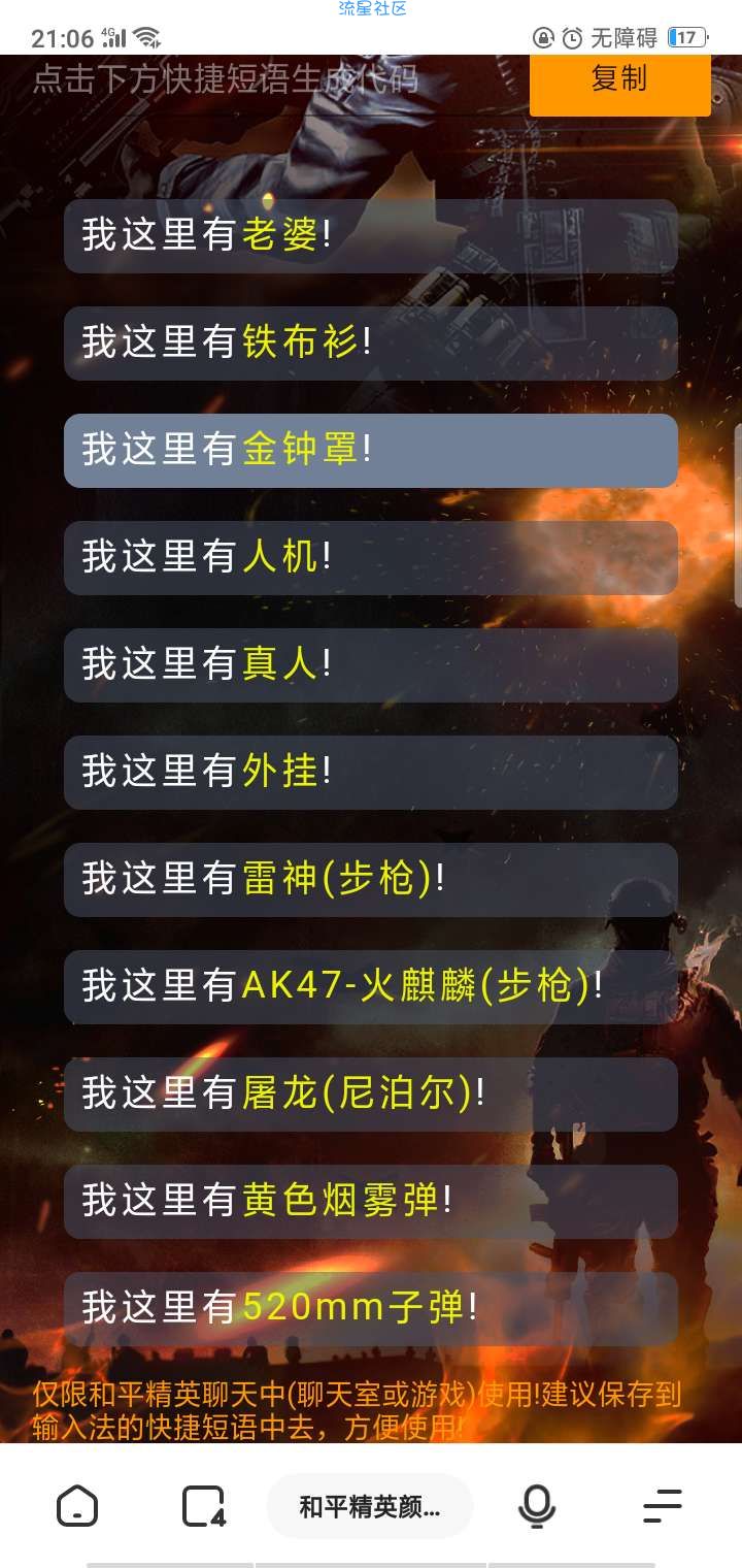 【网站搭建】和平精英装逼代码