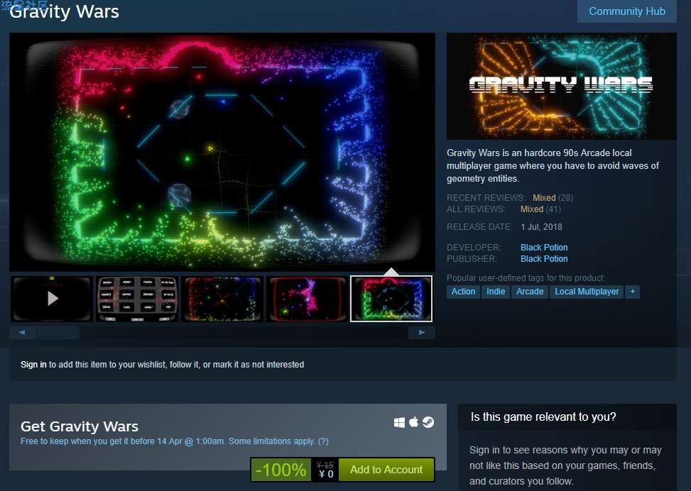 【虚拟物品】Steam商店限时白嫖游戏