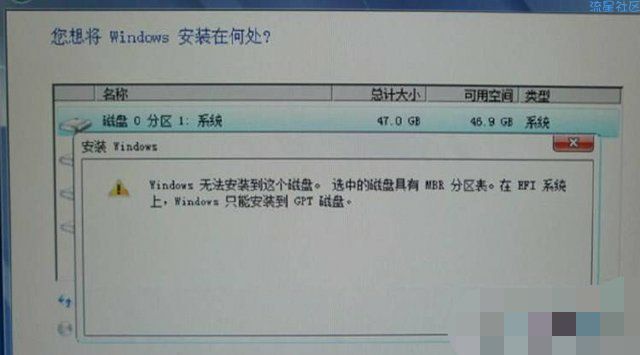  Windows无法装到这个磁盘