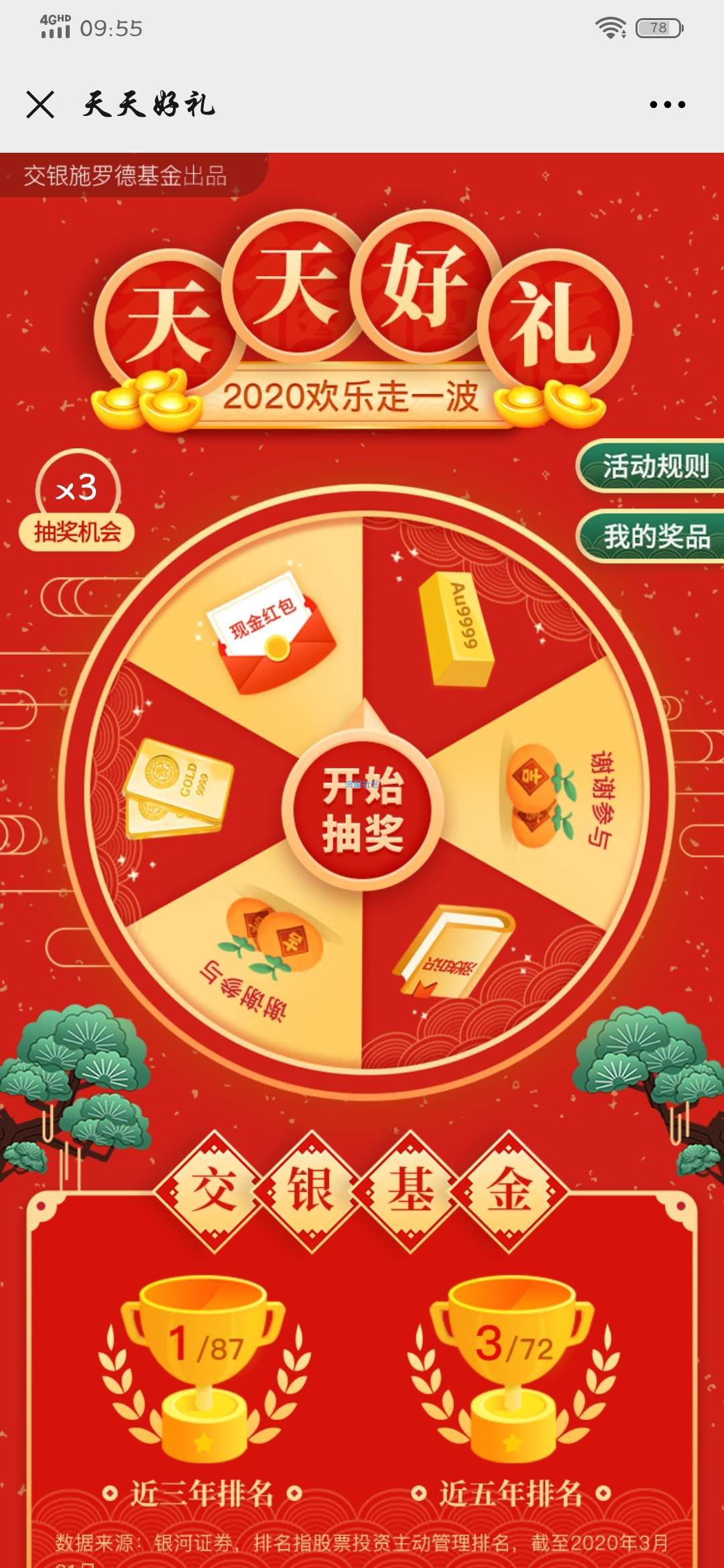 【现金红包】交银施罗德抽红包