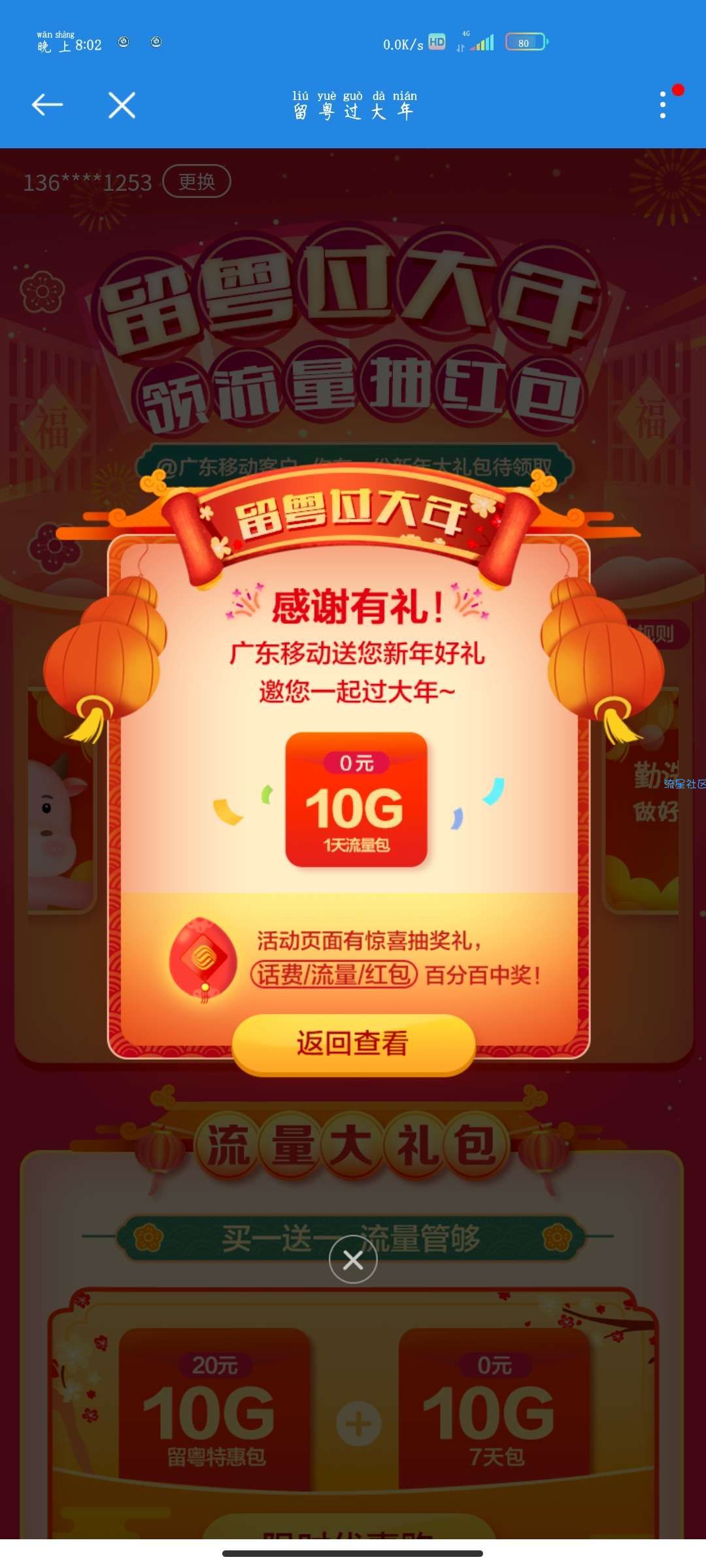 移动流量10G