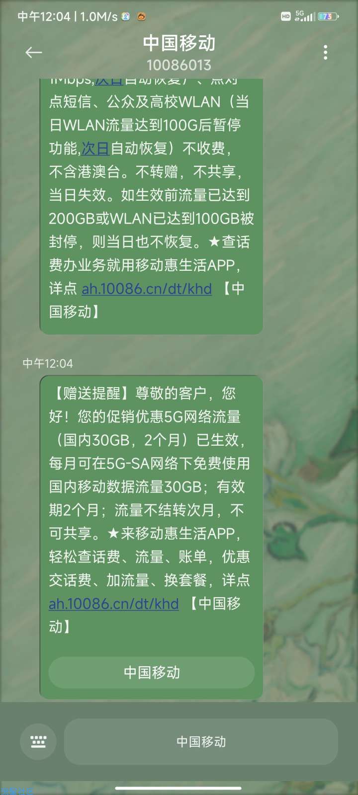 安徽移动60g流量