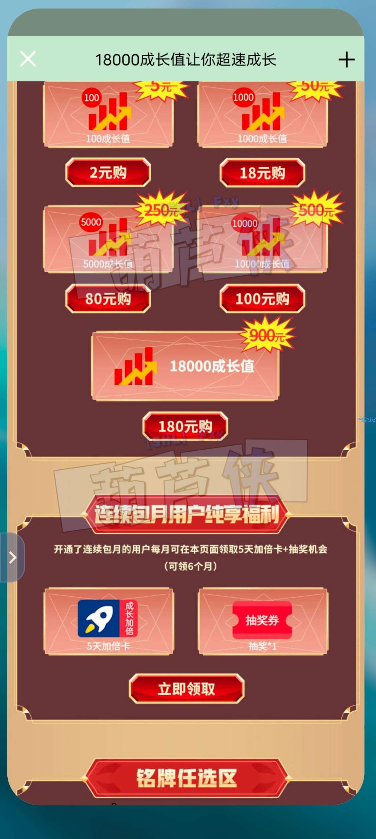 【虚拟物品】黄钻成长加倍卡