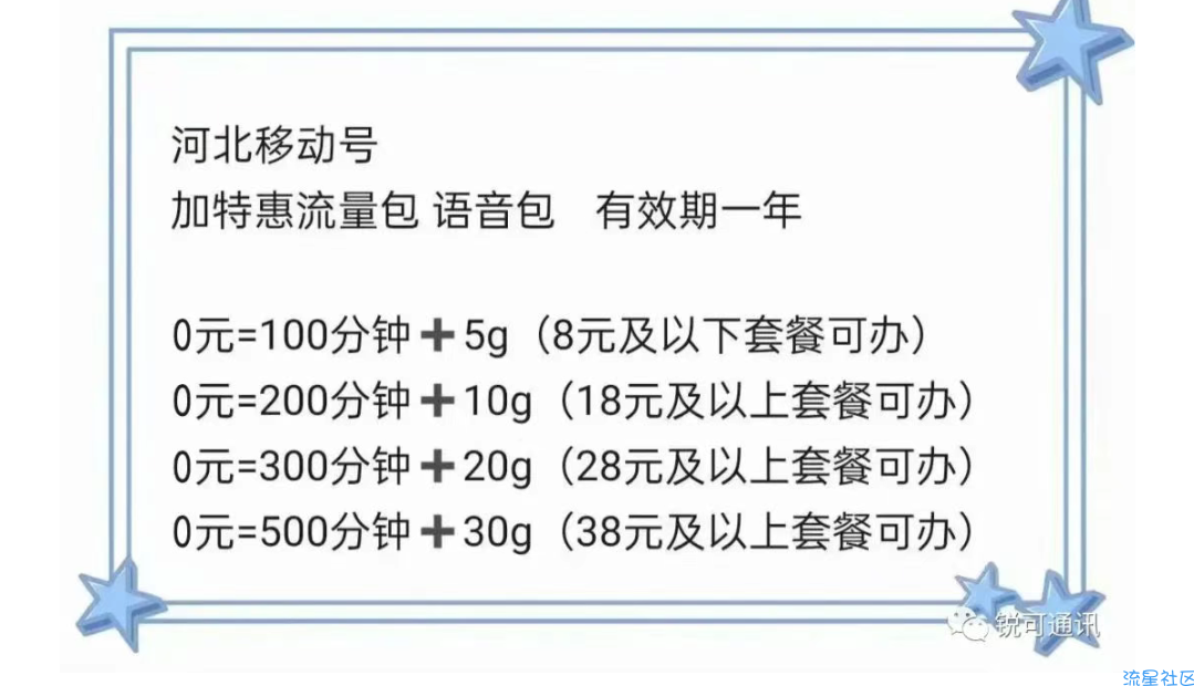 河北移动0元办理流量特惠包