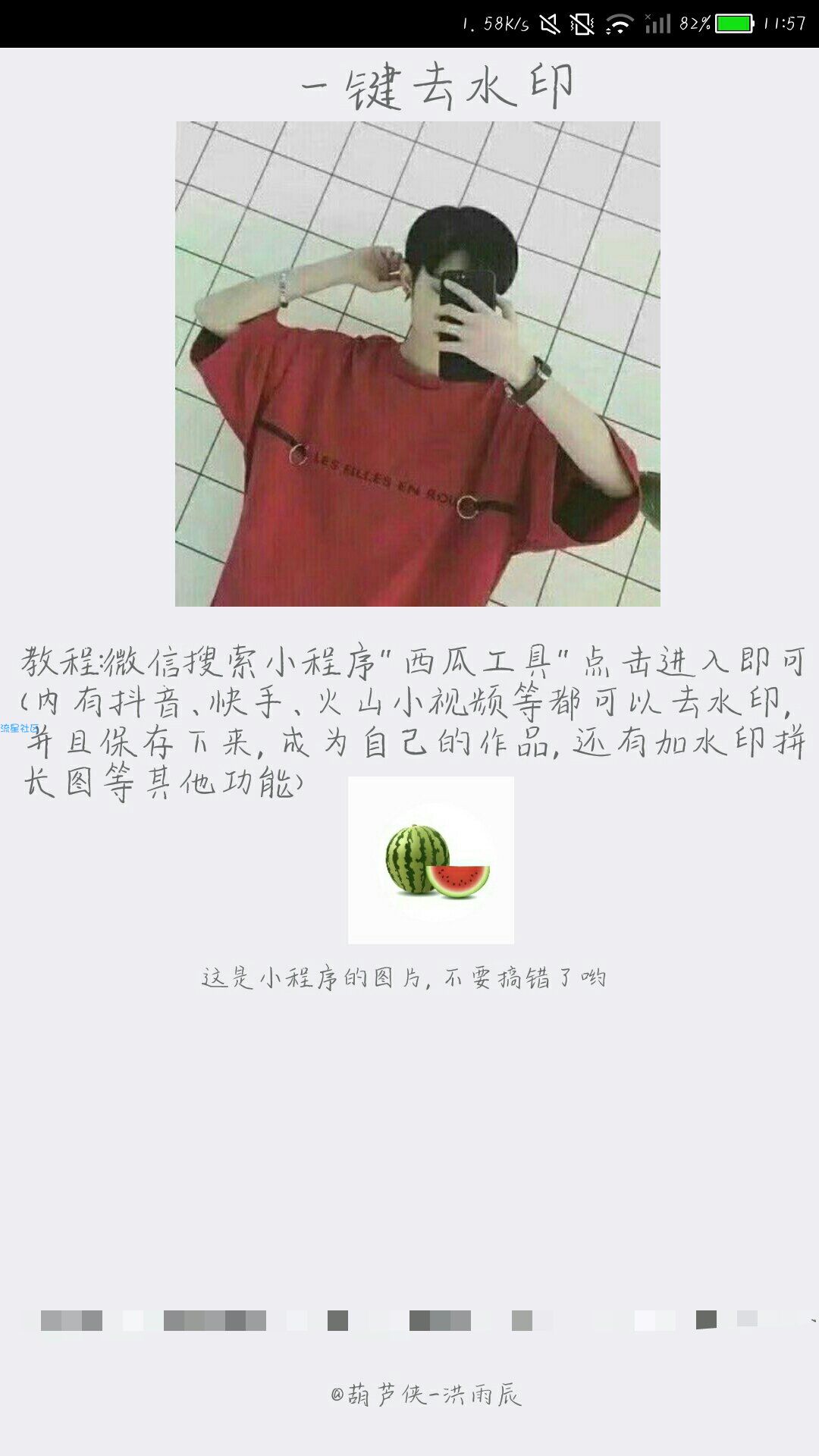 【原创软件】一键去水印  化他物为己作品
