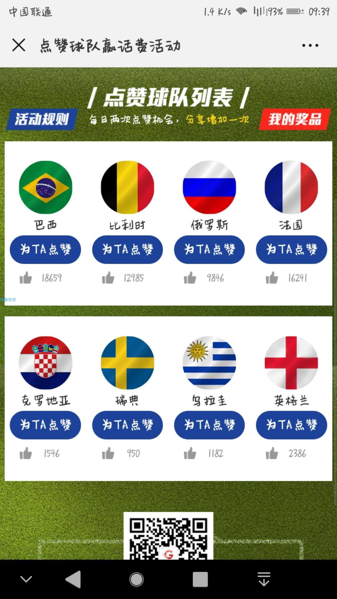 【虚拟业务】世界杯点赞抽话费